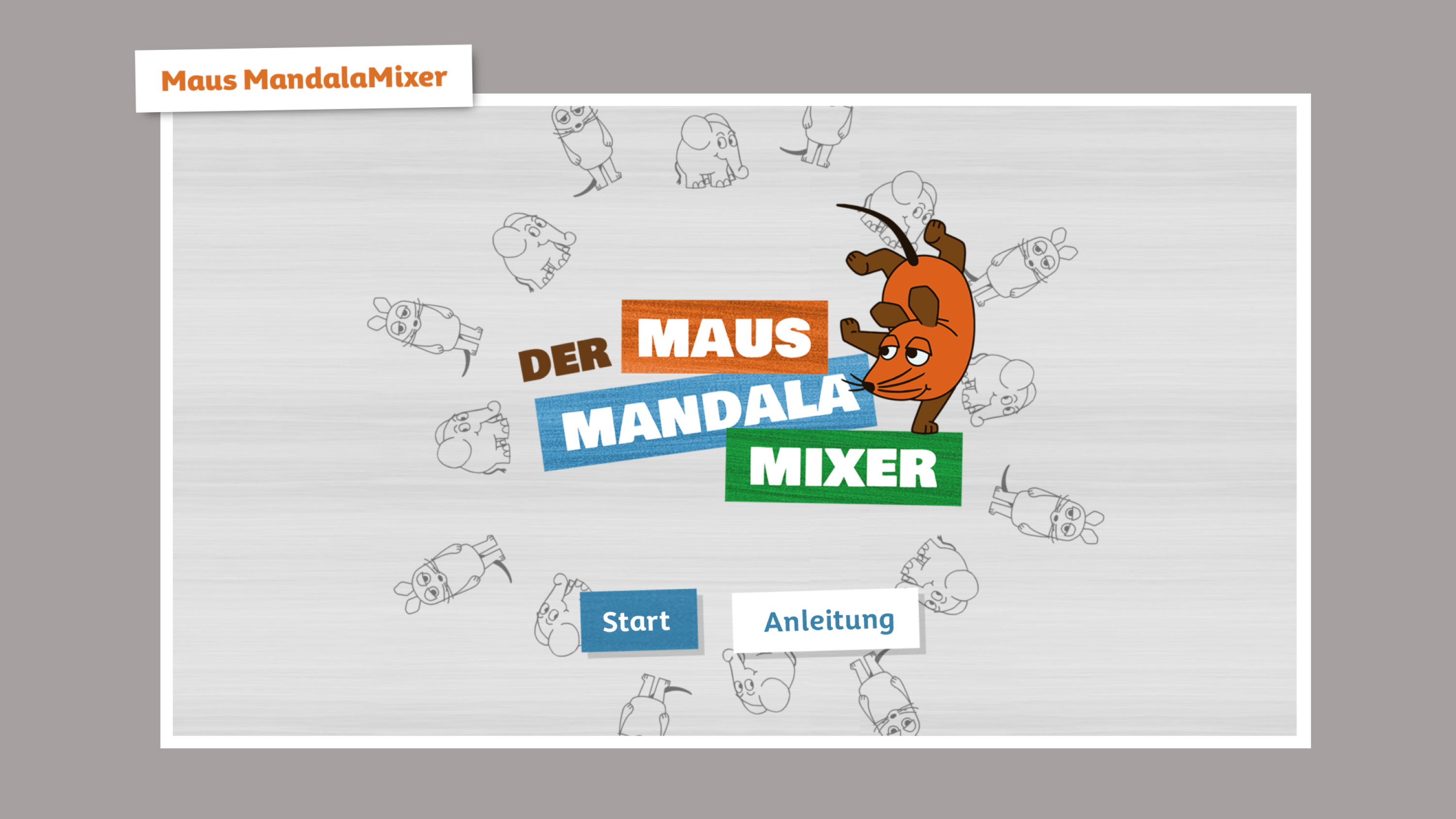 Screenshot from the "Maus" app for WDR. Concept, design, and programming by Machbar.