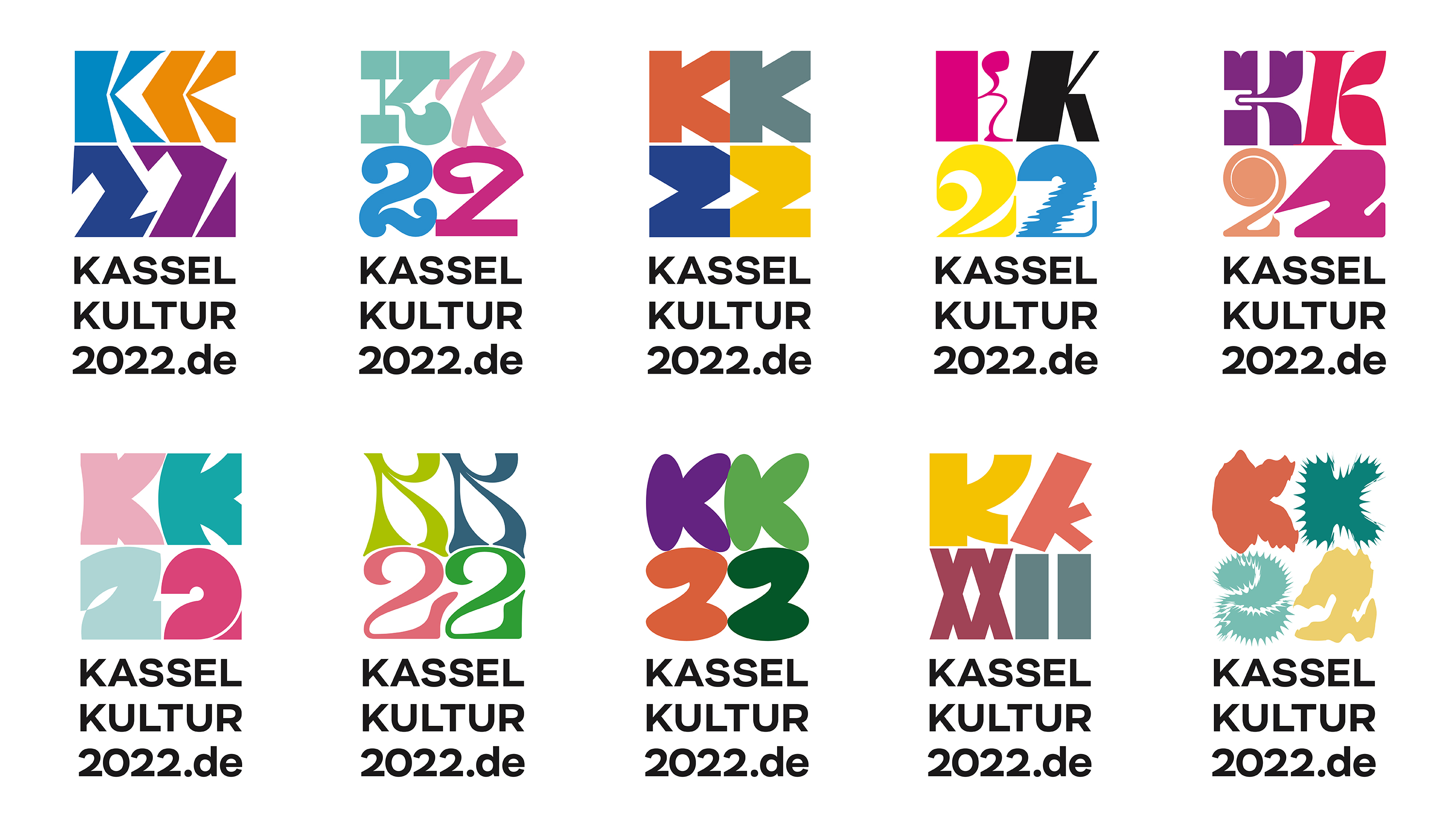 Kasselkultur2022 Logo Design. Variable logos, visual identity, and campaign implementation by Machbar