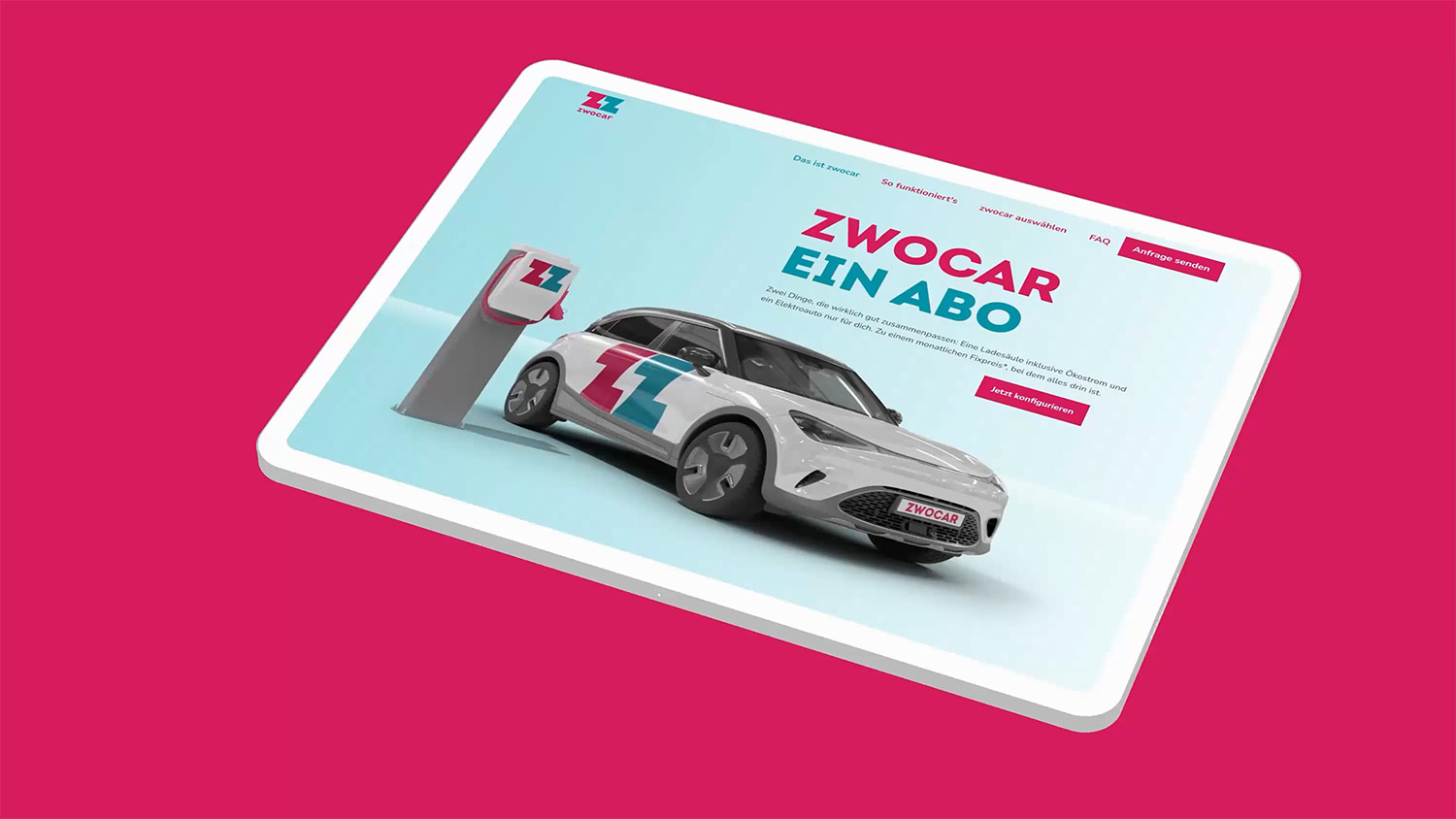 ZwoCar's animation website. Brand strategy, concept, design, and implementation by Machbar.