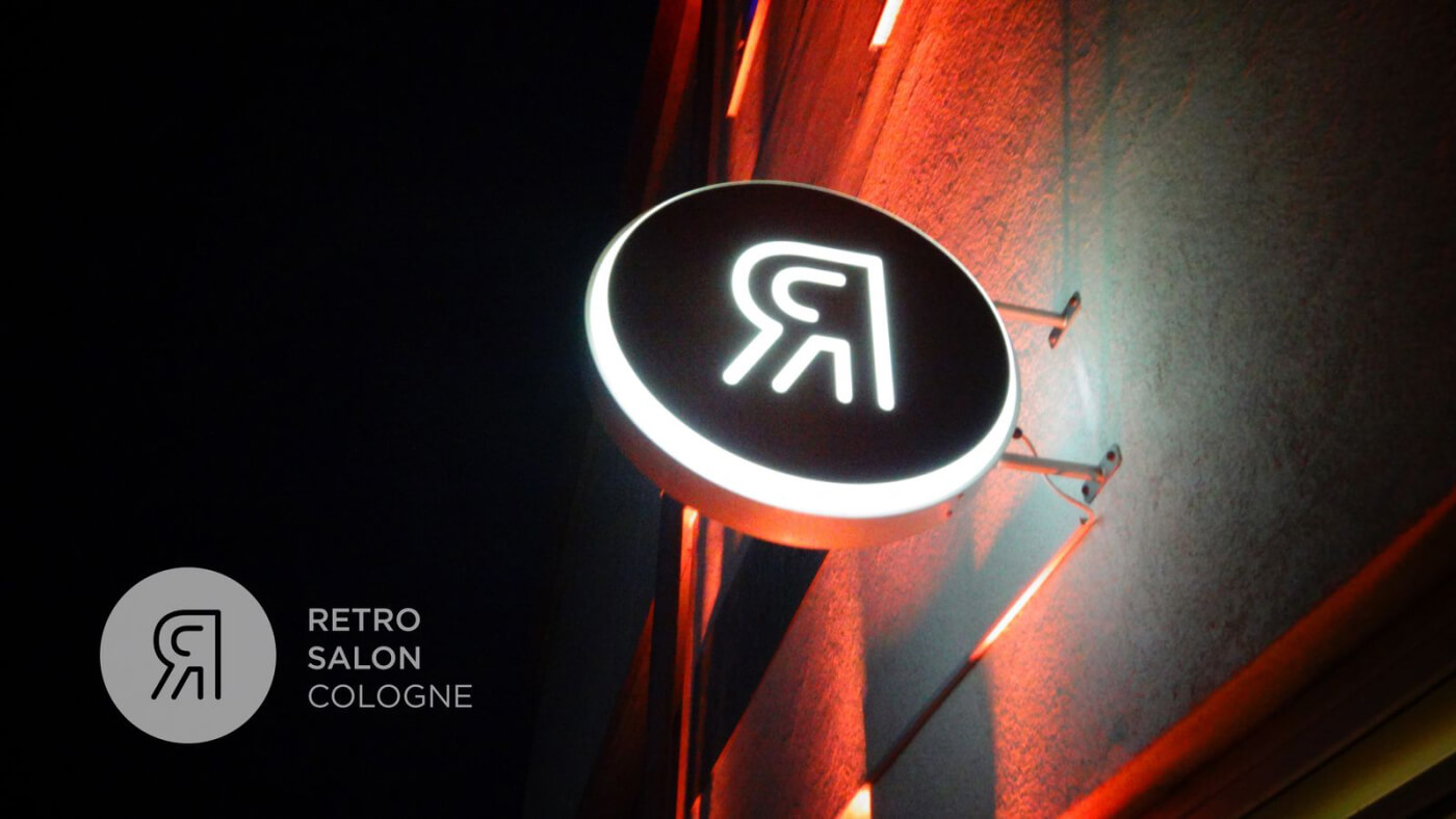 Logo design and branding for Retro Salon Cologne.