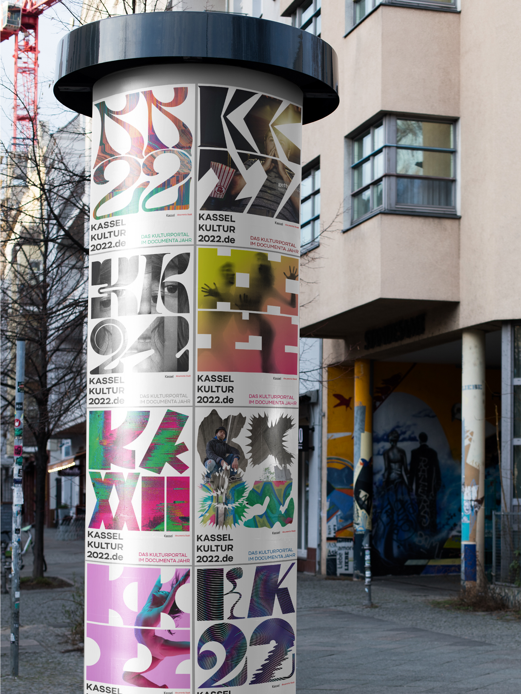 Kasselkultur2022 Poster Designs. Logo design, visual identity, and campaign implementation by Machbar