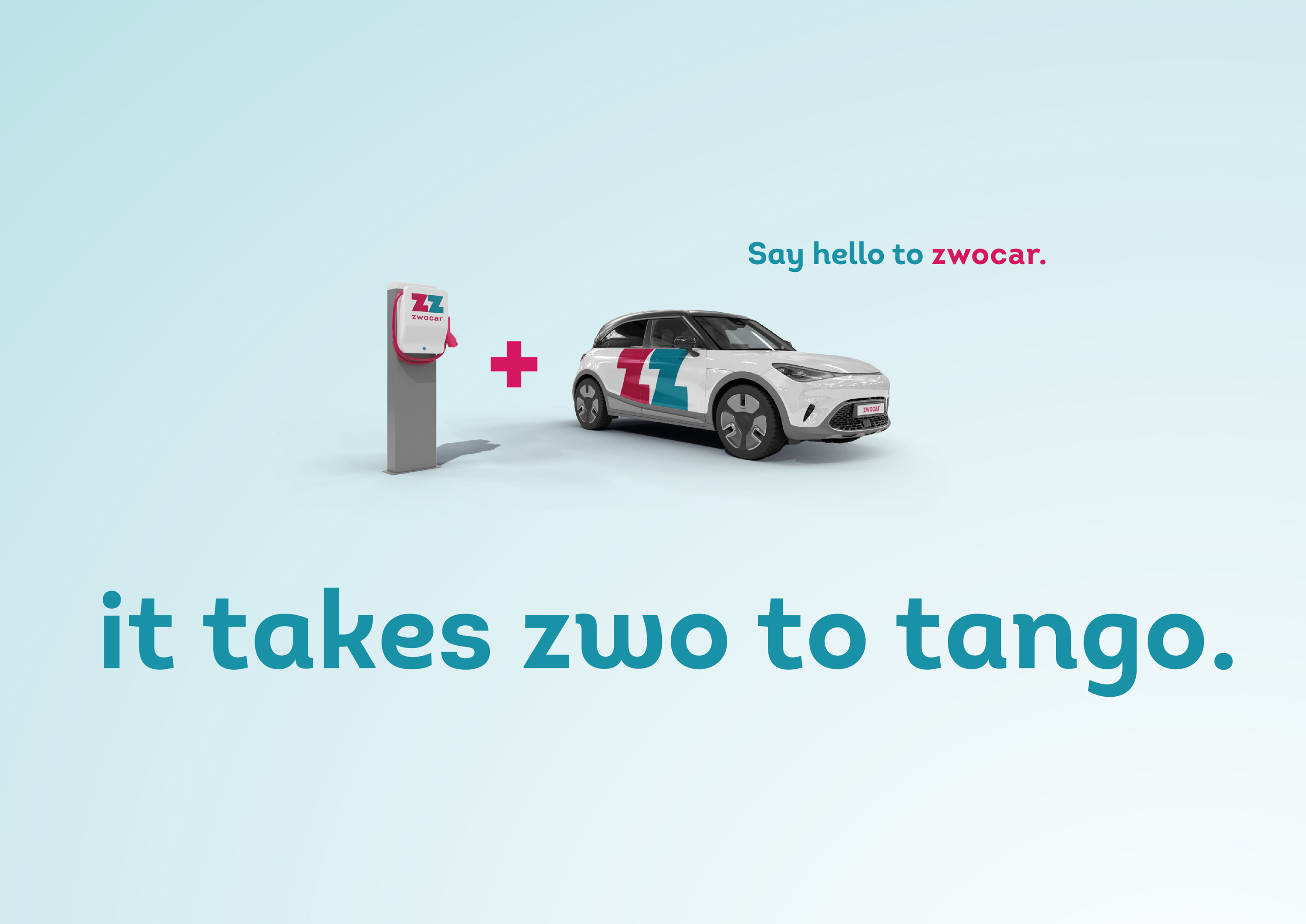 Campaign artwork for ZwoCar. Brand strategy, concept, design, and implementation by Machbar.