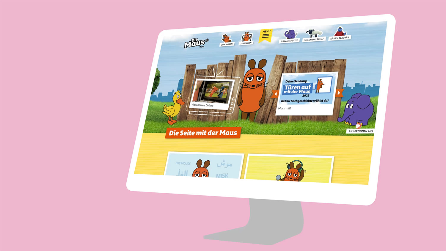 Screenshot of the Maus app for WDR. Concept, design, and programming by Machbar.
