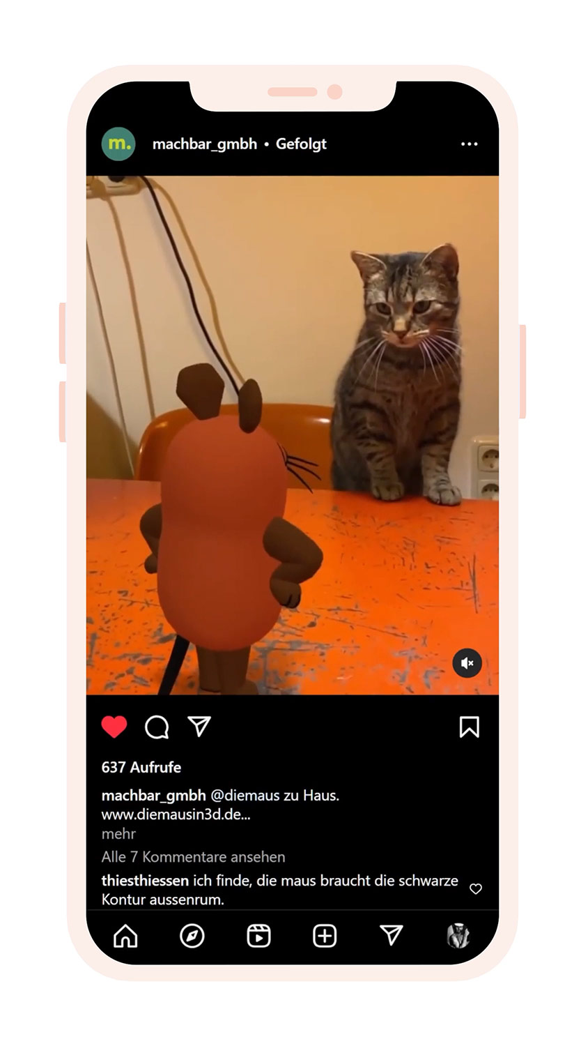 Preview of an Instagram post using 3D Maius 